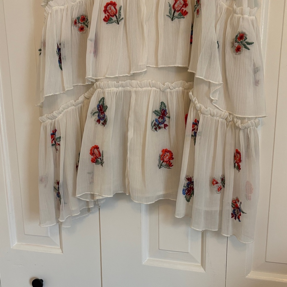 Zara Embroidered Tiered Ruffle Dress - Picture 6 of 6